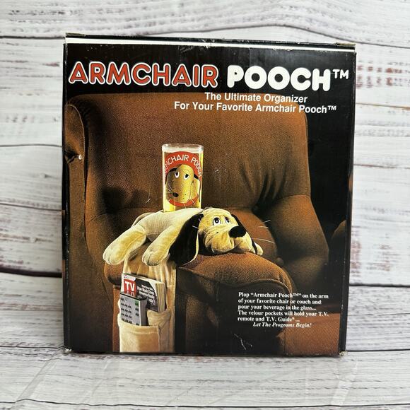 Vintage Stotter 1990 ARMCHAIR POOCH Cup Holder Remote Control Caddy Organizer - Picture 12 of 13